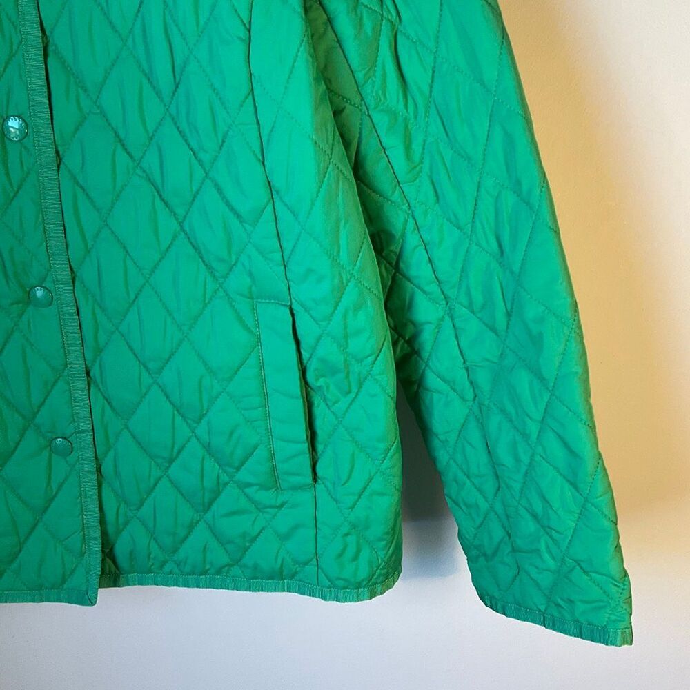 Talbots Kelly Green Quilted Barn Coat, S. Preppy Spring - Picture 14 of 14